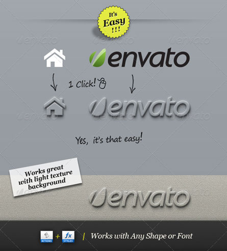 Embossed Style Effect 3D Clean Shadow Embossed Style Effect 3D Clean Shadow