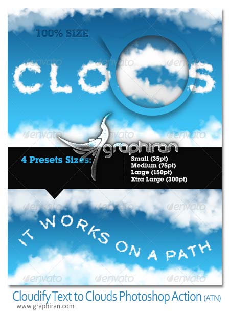 Cloudify Text to Clouds Photoshop Action Cloudify Text to Clouds Photoshop Action
