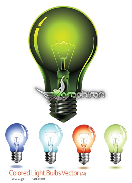 وکتور لامپ های رنگی colored light bulbs وکتور لامپ های رنگی colored light bulbs