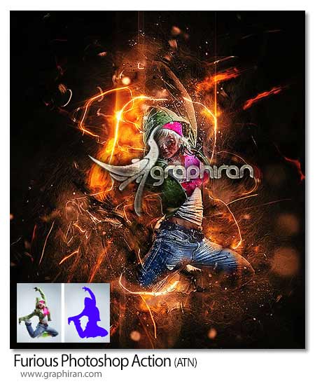 اکشن فتوشاپ افکت آتشین و خشمگین