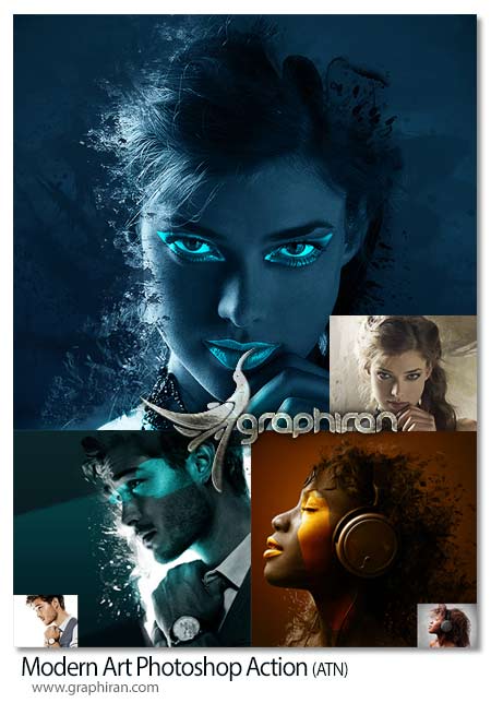 اکشن فتوشاپ افکت هنری مدرن Modern Art Photoshop Action