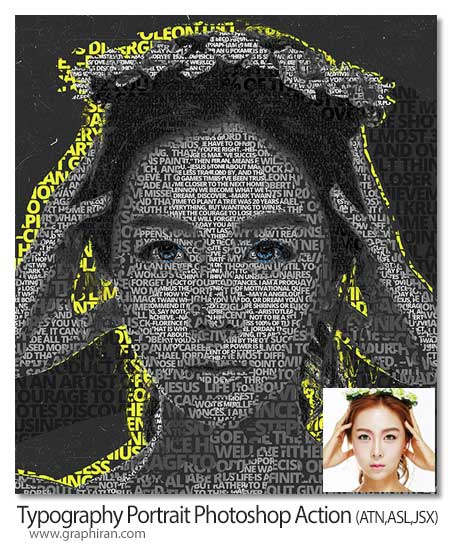Typography Portrait Photoshop Action