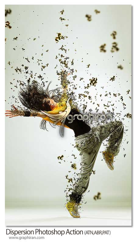 اکشن فتوشاپ پخش شدن ذرات روی عکس