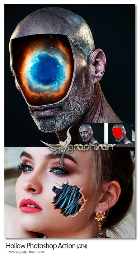 اکشن فتوشاپ ایجاد افکت حفره تو خالی