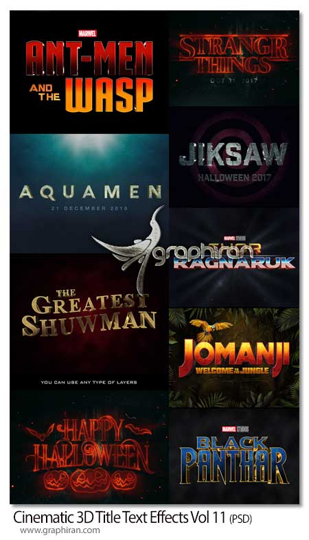 Cinematic 3D Title Text Effects Vol 11