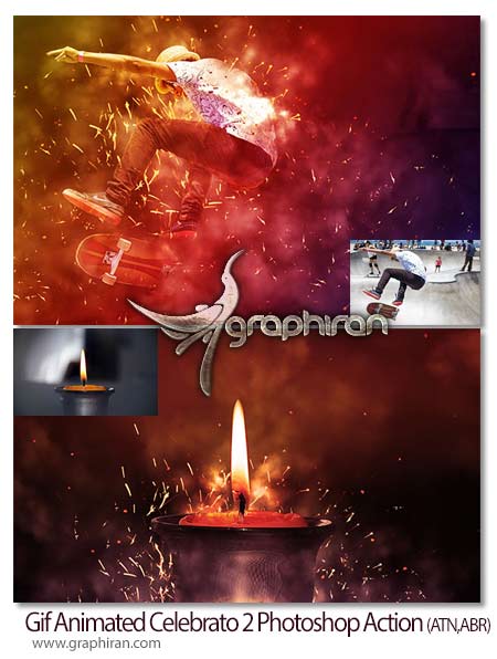 اکشن فتوشاپ ساخت انیمیشن جرقه زدن