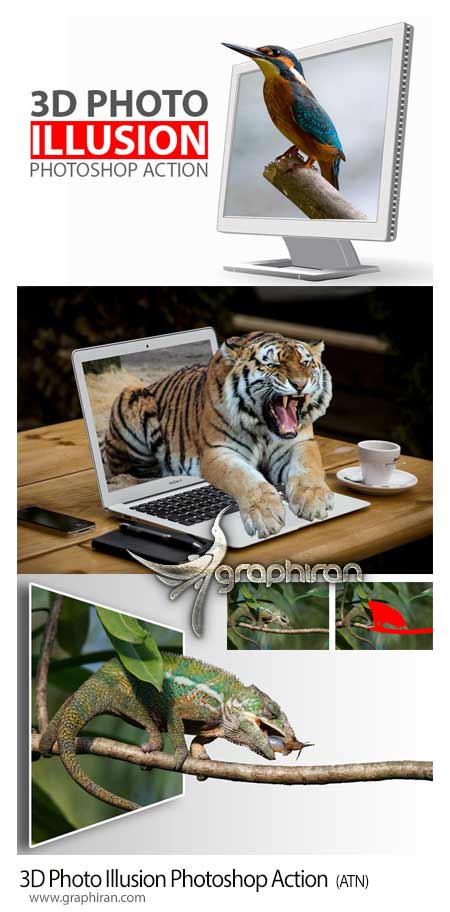 اکشن فتوشاپ بیرون زدن سوژه از کادر