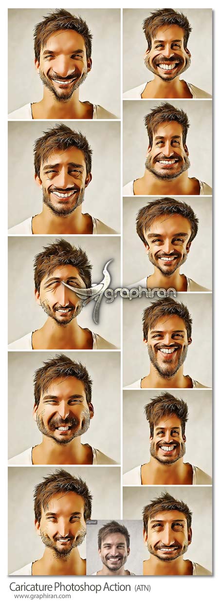 اکشن فتوشاپ ساخت کاریکاتورهای مختلف