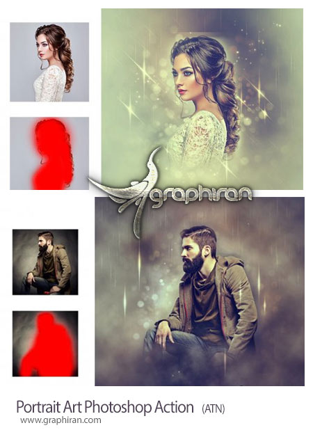اکشن فتوشاپ افکت های نوری روی پرتره