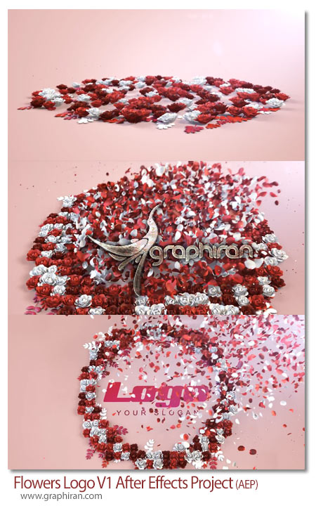 دانلود پروژه افترافکت پخش شدن گل و نمایش لوگو Flowers Logo V1
