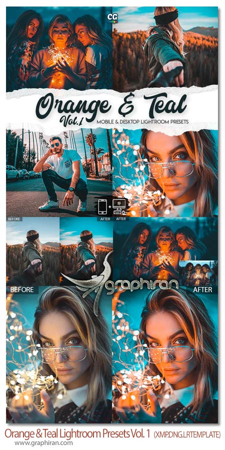 دانلود پریست های نارنجی و فیروزه ای لایت روم و فتوشاپ Orange & Teal Lightroom Presets Vol.1