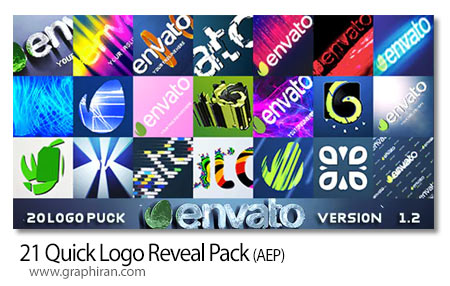 دانلود پروژه افترافکت 21 نوع نمایش لوگو جذاب Quick Logo Reveal Pack v1.2