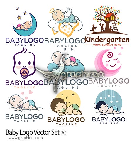 دانلود تصاویر لوگو کودک و نوزاد وکتور لایه باز Baby Logo Vector