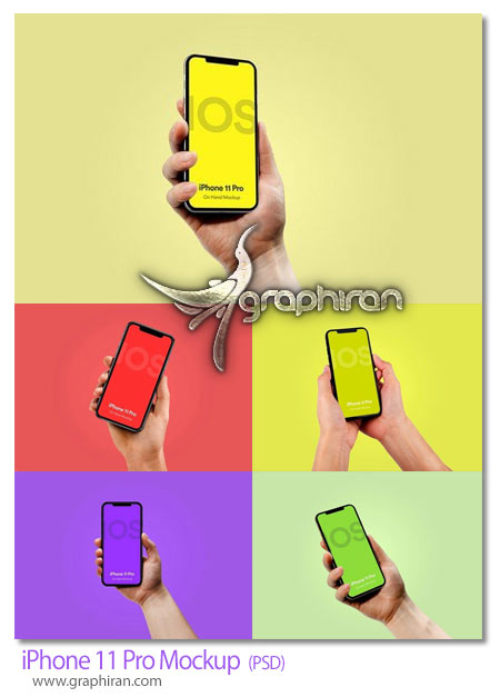 دانلود 5 طرح موک آپ آیفون 11 پرو iPhone 11 Pro Mockup
