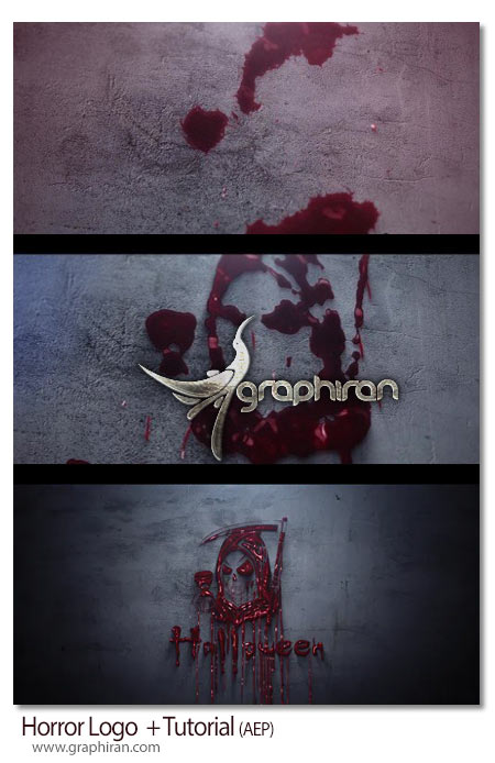 دانلود پروژه افترافکت نمایش ترسناک لوگو با خون Horror Logo