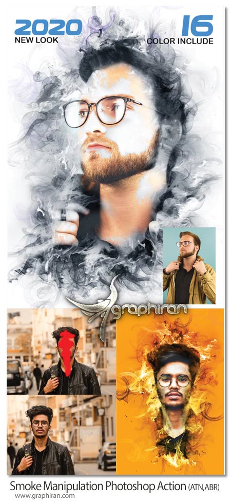 اکشن فتوشاپ افکت دود جذاب Smoke Manipulation Photoshop Action