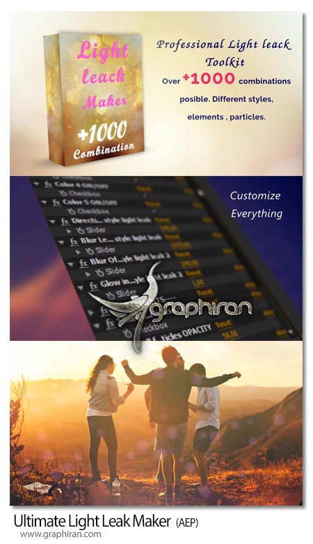 دانلود پروژه افترافکت ساخت 1000 نوع افکت نوری Ultimate Light Leak Maker