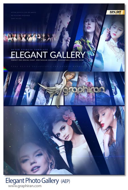 دانلود پروژه افترافکت گالری عکس فشن لوکس Elegant Photo Gallery