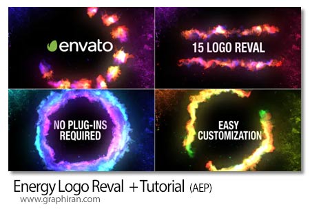 دانلود پروژه افترافکت نمایش لوگو با شعله های انرژی رنگارنگ Energy Logo Reval