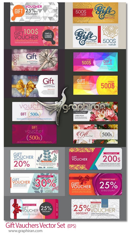 دانلود مجموعه وکتور کارت هدیه و تخفیف