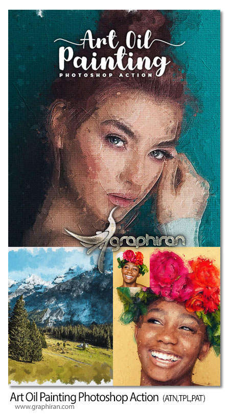 اکشن جدید فتوشاپ نقاشی رنگ روغن حرفه ای Art Oil Painting Photoshop Action