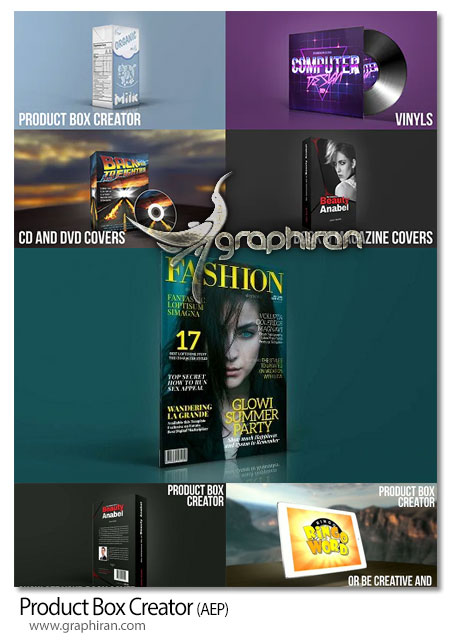 پروژه افترافکت ساخت بسته بندی محصولات Product Box Creator