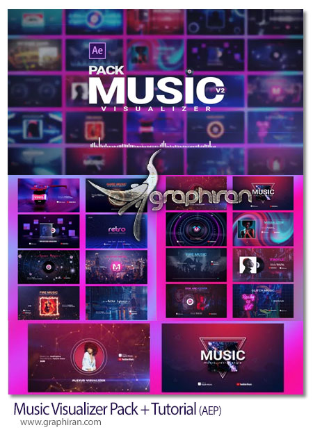 دانلود رایگان پک 24 ویژوالایزر موزیک افترافکت Music Visualizer Pack