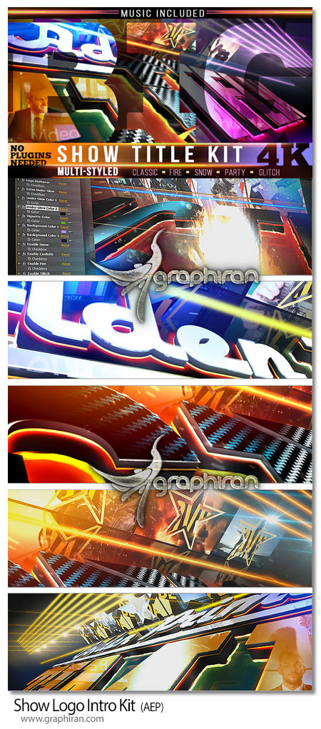 دانلود کیت افترافکت ساخت اینترو تایتل سه بعدی Show Logo Intro Kit