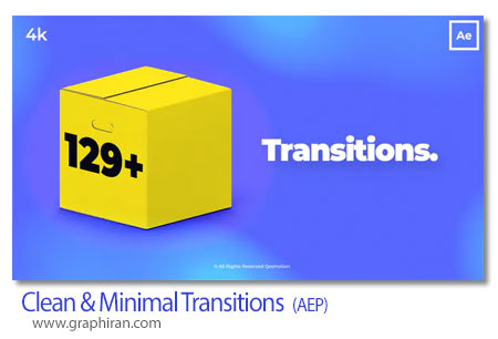 دانلود پک ترانزیشن های ساده و مینیمال افترافکت Clean & Minimal Transitions