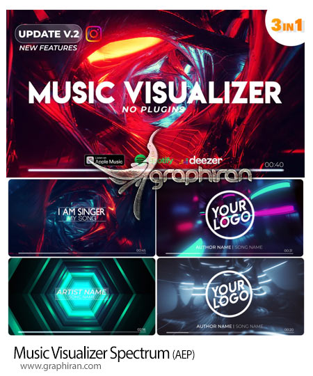 دانلود پک ویژوالایزر صوتی افترافکت Music Visualizer Spectrum V.2