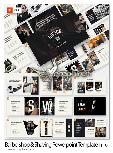 دانلود قالب آماده پاورپوینت آرایشگاه Barbershop & Shaving Powerpoint Template