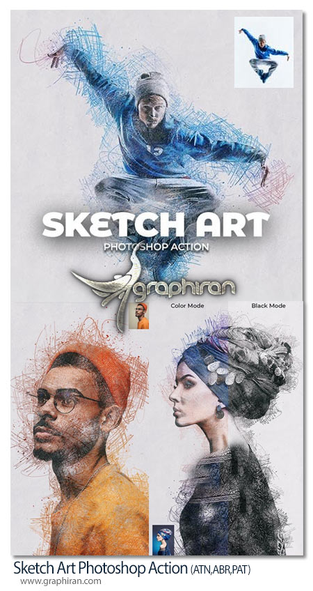 اکشن فتوشاپ افکت نقاشی اسکچ آرت Sketch Art Photoshop Action