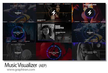 دانلود رایگان پروژه افترافکت 22 ویژوالایزر موزیک Music Visualizer V.1