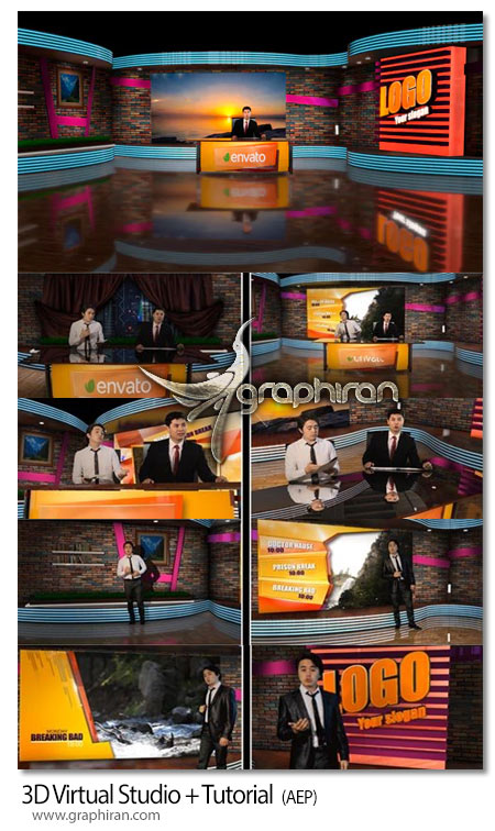 دانلود پروژه افترافکت استودیو مجازی سه بعدی 3D Virtual Studio