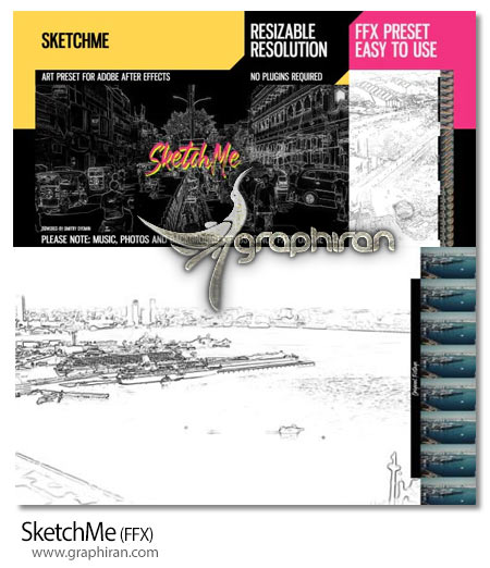 دانلود پریست افترافکت تبدیل تصویر به نقاشی با مداد SketchMe
