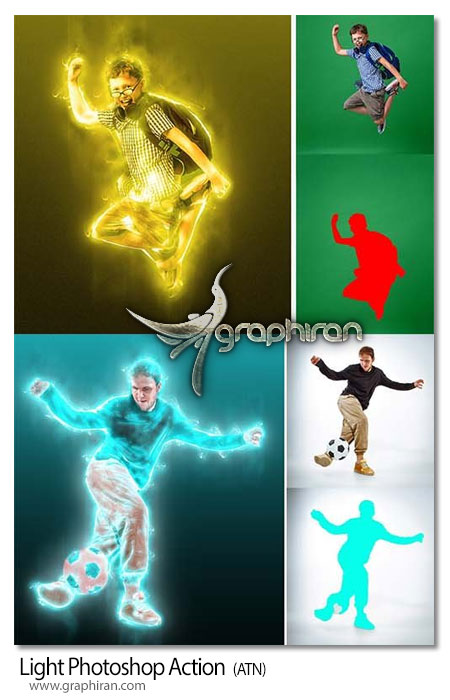 اکشن فتوشاپ افکت نور در اطراف سوژه Light Photoshop Action