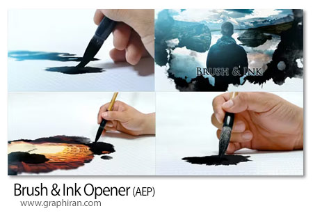 پروژه افترافکت اوپنر با افکت براش و جوهر Brush & Ink Opener