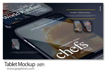 پروژه افترافکت موکاپ تبلت سه بعدی Tablet Mockup