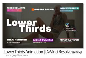 دانلود پروژه داوینچی زیرنویس های متحرک Lower Thirds Animation DaVinci Resolve دانلود پروژه داوینچی زیرنویس های متحرک