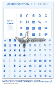 دانلود پک آیکون های عملکردهای موبایل Mobile Functions Icons Blue Colored Ui8.net دانلود پک آیکون های عملکردهای موبایل