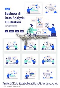 دانلود طرح های تصویرسازی آنالیز اطلاعات تجاری Business Analysis & Data Statistic Illustration Ui8.net دانلود طرح های تصویرسازی آنالیز اطلاعات تجاری