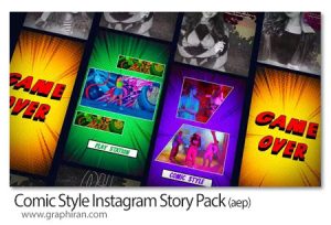 پروژه افترافکت استوری اینستاگرام سبک کمیک Comic Style Instagram Story Pack پروژه افترافکت استوری اینستاگرام سبک کمیک