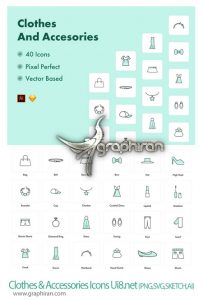 دانلود 40 آیکون لباس و لوازم تزئینی Clothes & Accessories Icons Ui8.net دانلود 40 آیکون لباس و لوازم تزئینی