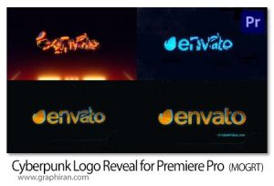 پروژه آماده پریمیر لوگوموشن سایبرپانک Cyberpunk Logo Reveal for Premiere Pro پروژه آماده پریمیر لوگوموشن سایبرپانک