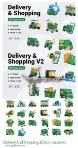 دانلود آیکون های 3 بعدی حمل و نقل کالا و خرید Delivery And Shopping 3D Icon دانلود آیکون های 3 بعدی حمل و نقل کالا و خرید