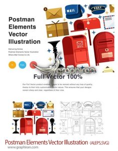 دانلود طرح های وکتور المان های پست Postman Elements Vector Illustration دانلود طرح های وکتور المان های پست