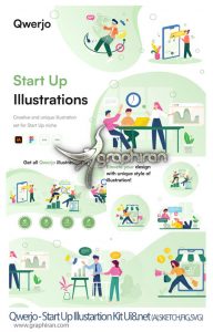 دانلود طرح های تصویر سازی با موضوع استارت آپ Qwerjo - Start Up Illustartion Kit Ui8.net دانلود طرح های تصویر سازی با موضوع استارت آپ