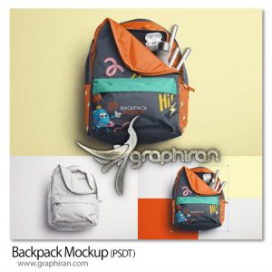 دانلود موکاپ کوله پشتی مدرسه Backpack Mockup دانلود موکاپ کوله پشتی مدرسه