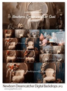 دانلود 8 بک گراند آتلیه عکاسی صندلی رویایی Newborn Dreamcatcher Digital Backdrops دانلود 8 بک گراند آتلیه عکاسی صندلی رویایی
