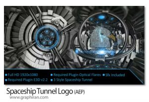 پروژه افترافکت لوگوموشن داخل سفینه فضایی Spaceship Tunnel Logo پروژه افترافکت لوگوموشن داخل سفینه فضایی